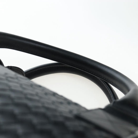 BOTTEGA VENETA INTRECCIATO Boston Bag Leather 2way Black Auth yk20867SAV