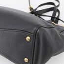 Miu Miu Hand Bag Leather 2way Black Gold Auth yk20869A-16