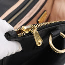 Miu Miu Hand Bag Leather 2way Black Gold Auth yk20869A-25