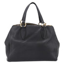 Miu Miu Hand Bag Leather 2way Black Gold Auth yk20869A-2