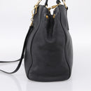 Miu Miu Hand Bag Leather 2way Black Gold Auth yk20869A-4