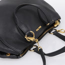 Miu Miu Hand Bag Leather 2way Black Gold Auth yk20869A-6