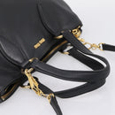 Miu Miu Hand Bag Leather 2way Black Gold Auth yk20869A-7