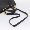 Miu Miu Hand Bag Leather 2way Black Gold Auth yk20869A-9