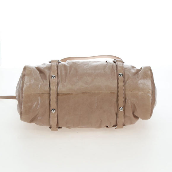 Miu Miu Hand Bag Leather 2way Beige Silver Auth yk20870M