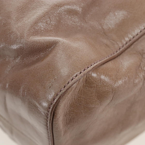 Miu Miu Hand Bag Leather 2way Beige Silver Auth yk20870M
