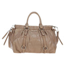 Miu Miu Hand Bag Leather 2way Beige Silver Auth yk20870M-13