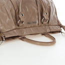 Miu Miu Hand Bag Leather 2way Beige Silver Auth yk20870M-14