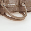 Miu Miu Hand Bag Leather 2way Beige Silver Auth yk20870M-7