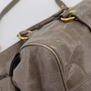 Miu Miu Hand Bag Leather 2way Gray Gold Auth yk20871M-16