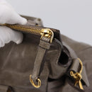 Miu Miu Hand Bag Leather 2way Gray Gold Auth yk20871M-18