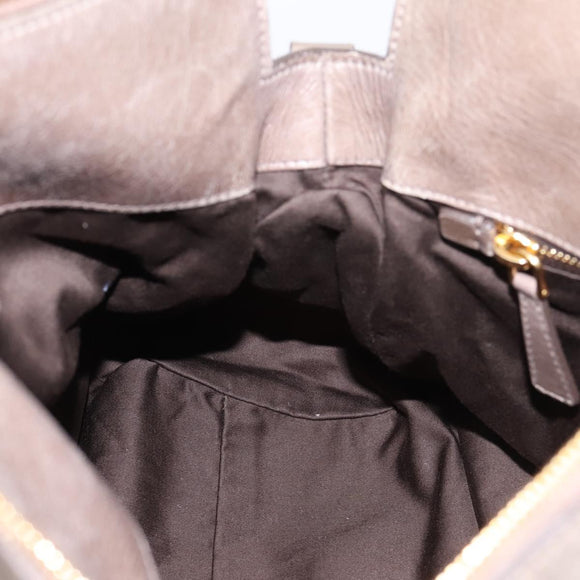 Miu Miu Hand Bag Leather 2way Gray Gold Auth yk20871M