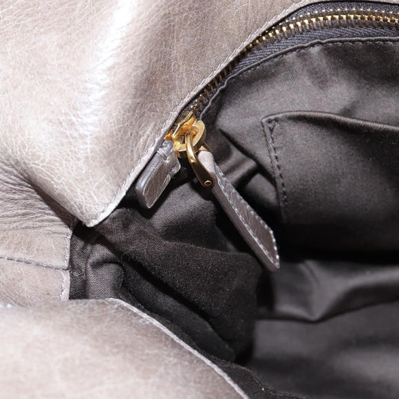 Miu Miu Hand Bag Leather 2way Gray Gold Auth yk20871M