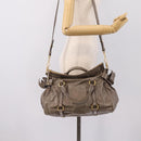Miu Miu Hand Bag Leather 2way Gray Gold Auth yk20871M-24