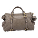 Miu Miu Hand Bag Leather 2way Gray Gold Auth yk20871M-2