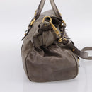 Miu Miu Hand Bag Leather 2way Gray Gold Auth yk20871M-3