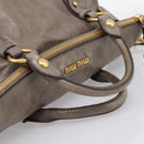 Miu Miu Hand Bag Leather 2way Gray Gold Auth yk20871M-7