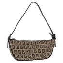 FENDI Zucchino Canvas Accessory Pouch Beige Silver 8BR133 Auth yk20873V-1