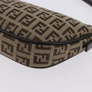 FENDI Zucchino Canvas Accessory Pouch Beige Silver 8BR133 Auth yk20873V-15