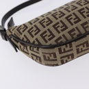 FENDI Zucchino Canvas Accessory Pouch Beige Silver 8BR133 Auth yk20873V-16