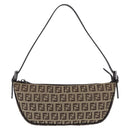 FENDI Zucchino Canvas Accessory Pouch Beige Silver 8BR133 Auth yk20873V-13
