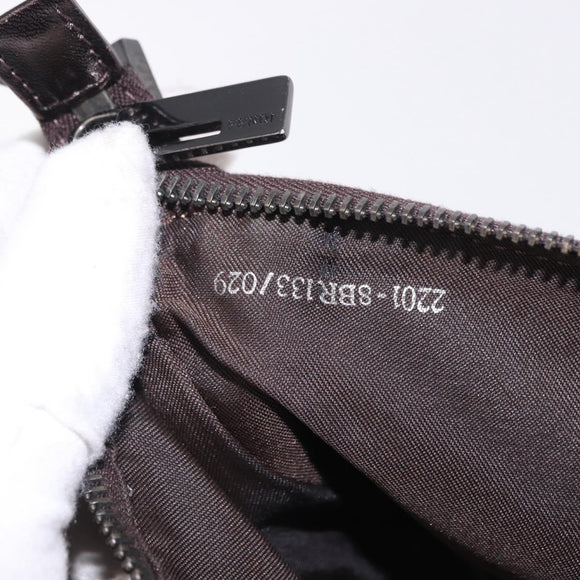 FENDI Zucchino Canvas Accessory Pouch Beige Silver 8BR133 Auth yk20873V