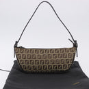 FENDI Zucchino Canvas Accessory Pouch Beige Silver 8BR133 Auth yk20873V-12