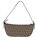 FENDI Zucchino Canvas Accessory Pouch Beige Silver 8BR133 Auth yk20873V-2