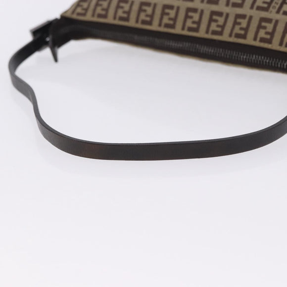 FENDI Zucchino Canvas Accessory Pouch Beige Silver 8BR133 Auth yk20873V