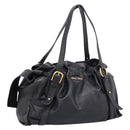 Miu Miu Shoulder Bag Leather Black Gold Tone Auth yk20875M-1