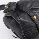 Miu Miu Shoulder Bag Leather Black Gold Tone Auth yk20875M-9