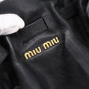 Miu Miu Shoulder Bag Leather Black Gold Tone Auth yk20875M-17