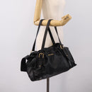 Miu Miu Shoulder Bag Leather Black Gold Tone Auth yk20875M-22