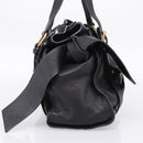 Miu Miu Shoulder Bag Leather Black Gold Tone Auth yk20875M-3