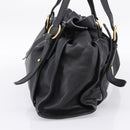 Miu Miu Shoulder Bag Leather Black Gold Tone Auth yk20875M-4