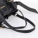 Miu Miu Shoulder Bag Leather Black Gold Tone Auth yk20875M-7