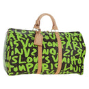 LOUIS VUITTON Graffiti Keepall 50 Boston Bag Vert M93700 LV Auth yk20877SM-1