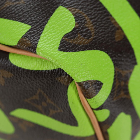 LOUIS VUITTON Graffiti Keepall 50 Boston Bag Vert M93700 LV Auth yk20877SM