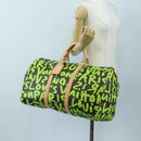 LOUIS VUITTON Graffiti Keepall 50 Boston Bag Vert M93700 LV Auth yk20877SM-23
