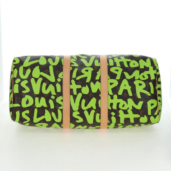 LOUIS VUITTON Graffiti Keepall 50 Boston Bag Vert M93700 LV Auth yk20877SM