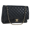 CHANEL Matelasse 34 Double Flap Chain Shoulder Bag Lamb Skin Auth yk20879SAM-1