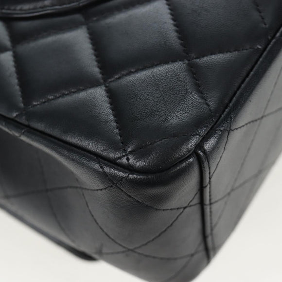 CHANEL Matelasse 34 Double Flap Chain Shoulder Bag Lamb Skin Auth yk20879SAM