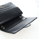 CHANEL Matelasse 34 Double Flap Chain Shoulder Bag Lamb Skin Auth yk20879SAM-17