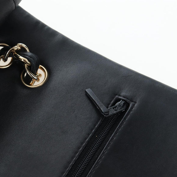 CHANEL Matelasse 34 Double Flap Chain Shoulder Bag Lamb Skin Auth yk20879SAM