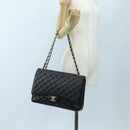 CHANEL Matelasse 34 Double Flap Chain Shoulder Bag Lamb Skin Auth yk20879SAM-29