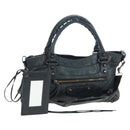BALENCIAGA The First Hand Bag Leather 2way Black 103208 Auth yk20881M-1