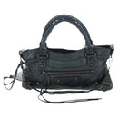 BALENCIAGA The First Hand Bag Leather 2way Black 103208 Auth yk20881M-13