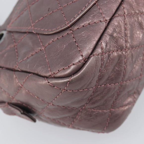 CHANEL 2.55 Matelasse Chain Shoulder Bag Leather Pink Silver CC Auth yk20882V