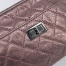 CHANEL 2.55 Matelasse Chain Shoulder Bag Leather Pink Silver CC Auth yk20882V-14