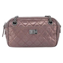 CHANEL 2.55 Matelasse Chain Shoulder Bag Leather Pink Silver CC Auth yk20882V-2